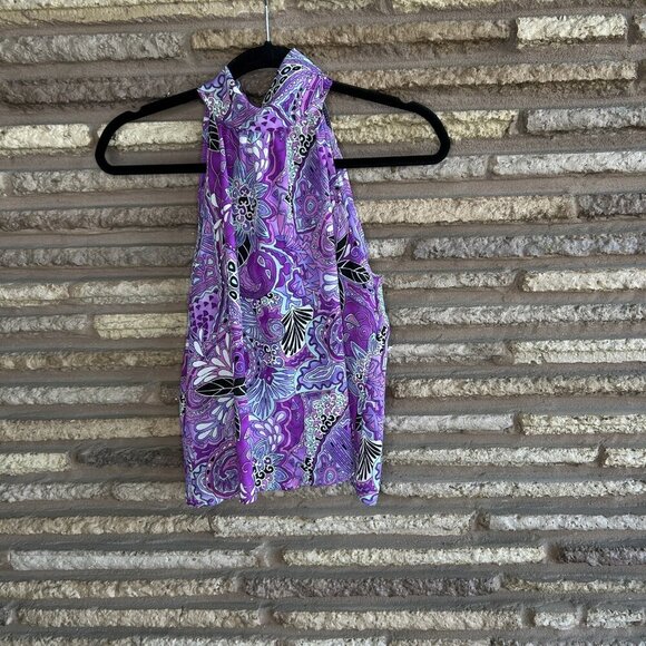 necessary objects by ady gluck frankel Purple Paisley Halter Top Size Small - Picture 2 of 7